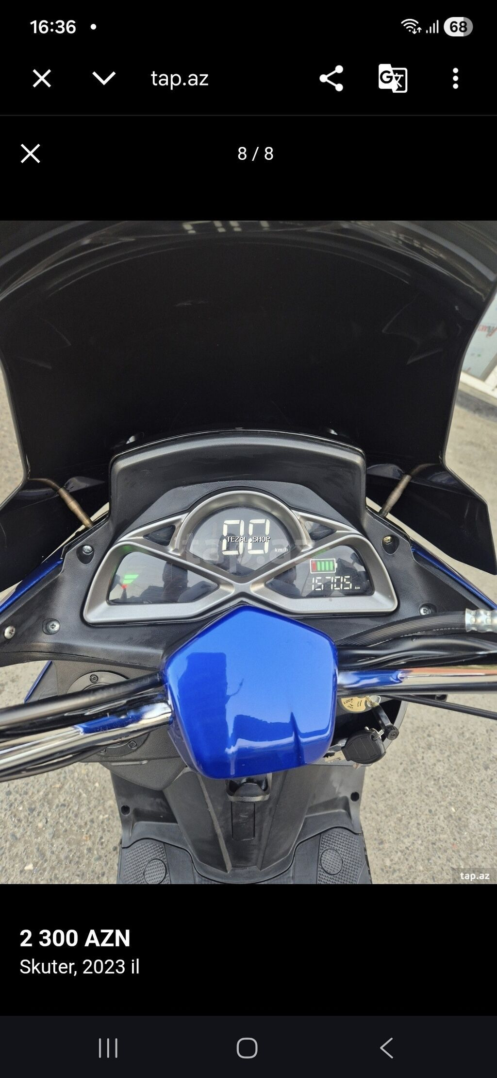 Skuter – 2023 il, mavi rəng Xüsusiyyətlər: - Geniş ön vindsild - şəkil 4