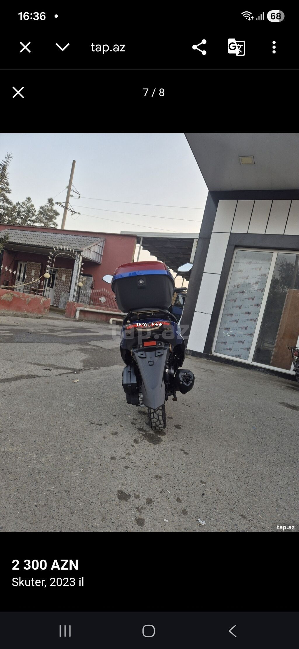 Skuter – 2023 il, mavi rəng Xüsusiyyətlər: - Geniş ön vindsild - şəkil 5