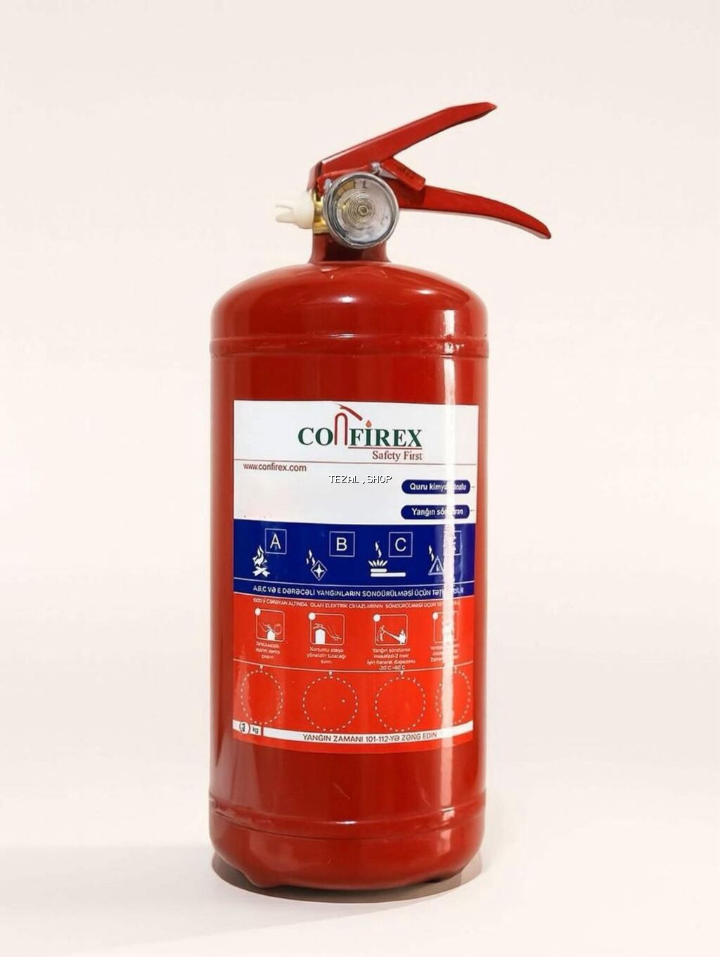 Confirex yanğınsöndürən balon – quru kimyəvi tozlu tip Xüsusiyyətlər
