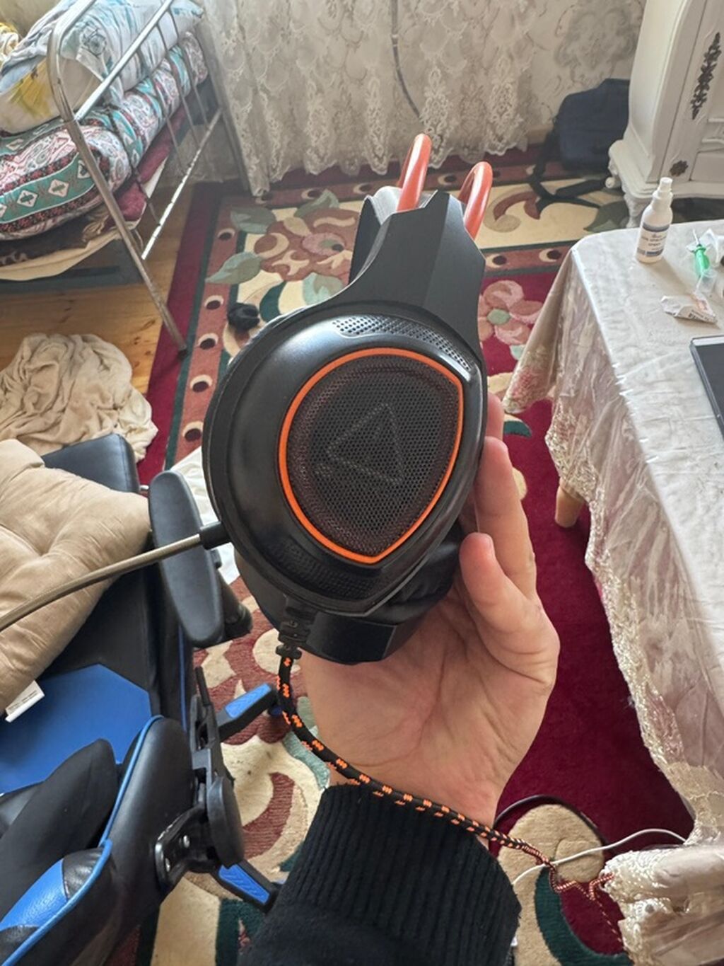 Oyun qulaqlığı – naqilli, mikrofonlu - Naqilli bağlantı: möhkəm