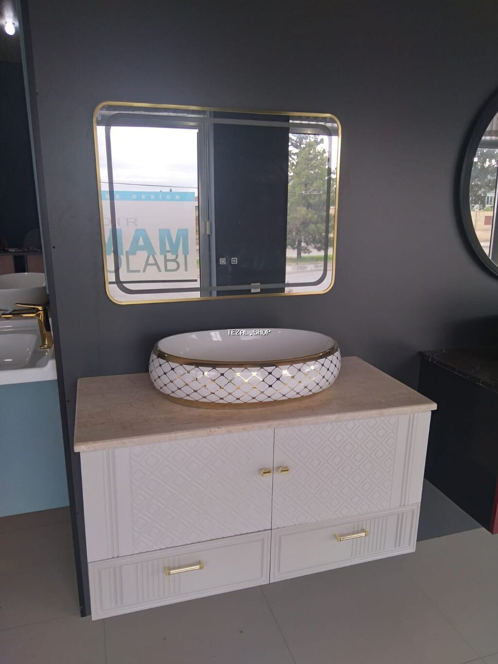 Banyo mebeli və üzlük dəstləri - Müxtəlif dizaynda asma və döşəmə - şəkil 3