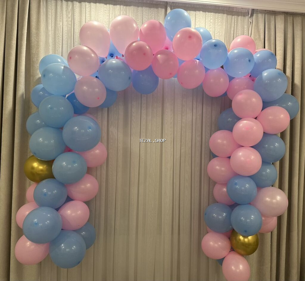 Şar bəzəyi – dekorativ qövs kompozisiyası - Rəng palitrası: açıq mavi