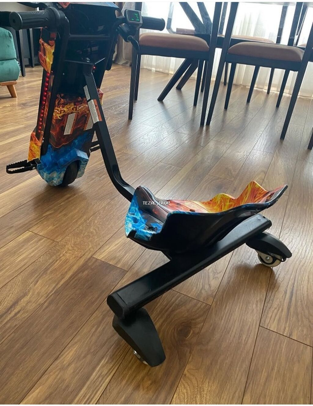 Uşaq üçün elektrikli drift skuter – “Fire & Ice” dizayn - Rulonlu