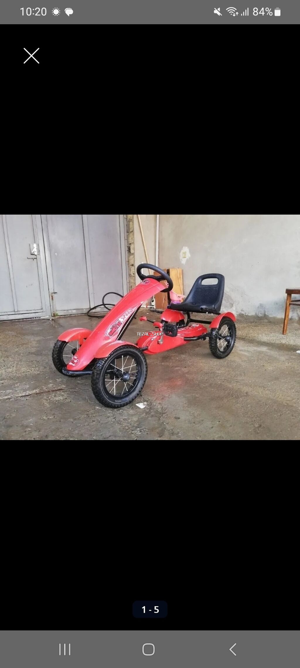 Uşaq üçün pedallı qart (go-kart) – qırmızı rəngli, 4 təkərli - şəkil 2
