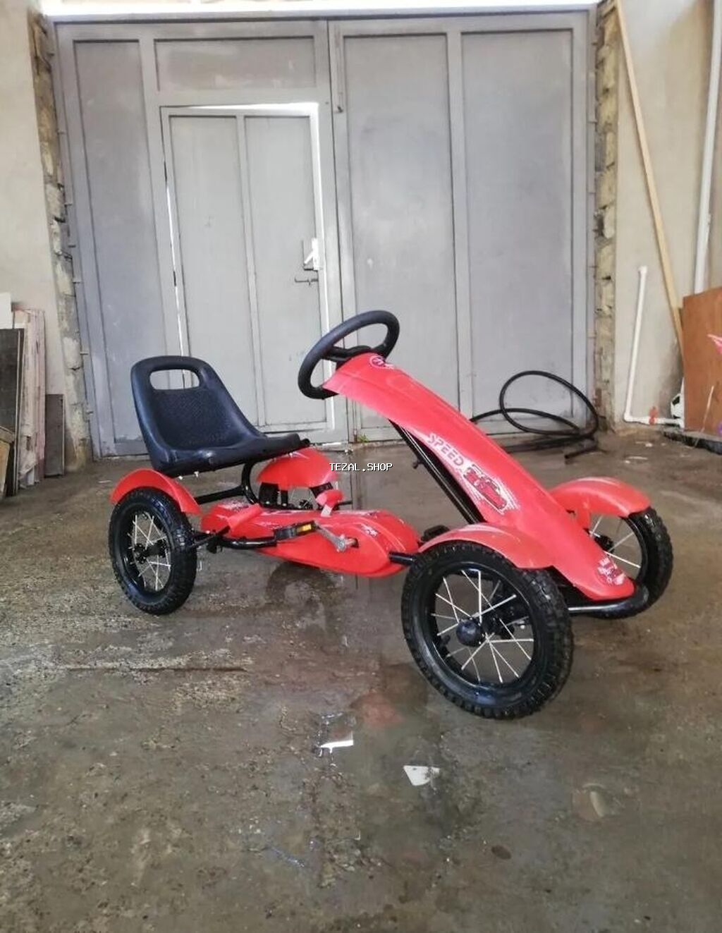 Uşaq üçün pedallı qart (go-kart) – qırmızı rəngli, 4 təkərli - şəkil 3