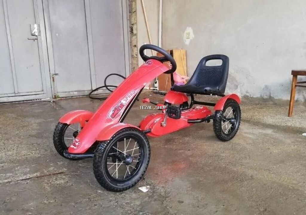 Uşaq üçün pedallı qart (go-kart) – qırmızı rəngli, 4 təkərli - şəkil 4