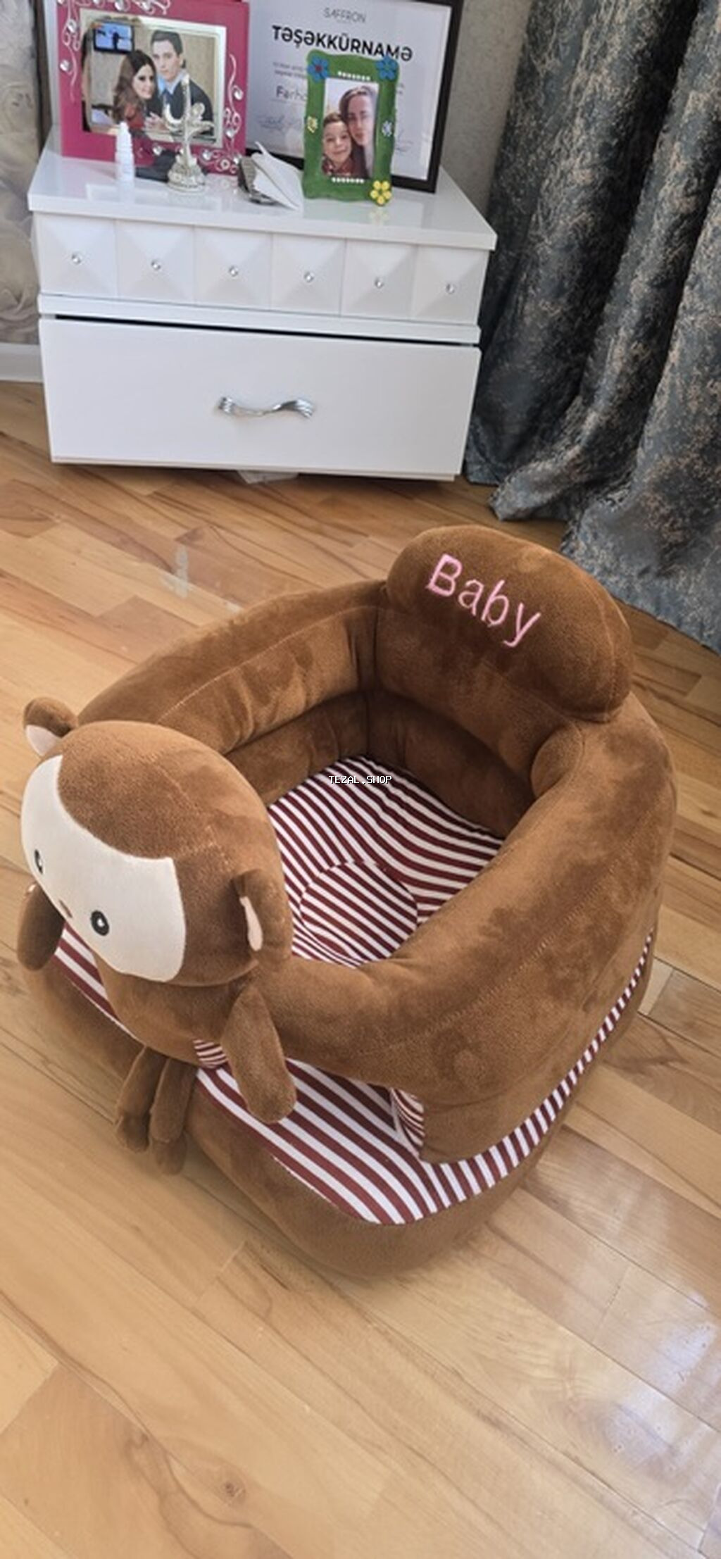 Uşaq üçün yumşaq oturacaq-kreslo – meymun fiqurlu Teze kimidi az - şəkil 3