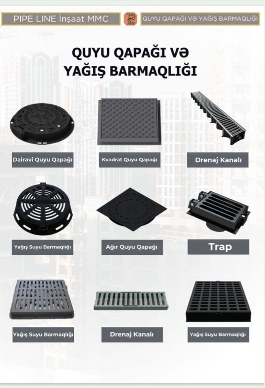 Lyuk qapağı,Quyu Qapağı,Yağış Barmaqlığı Quyu qapağı yeraltı