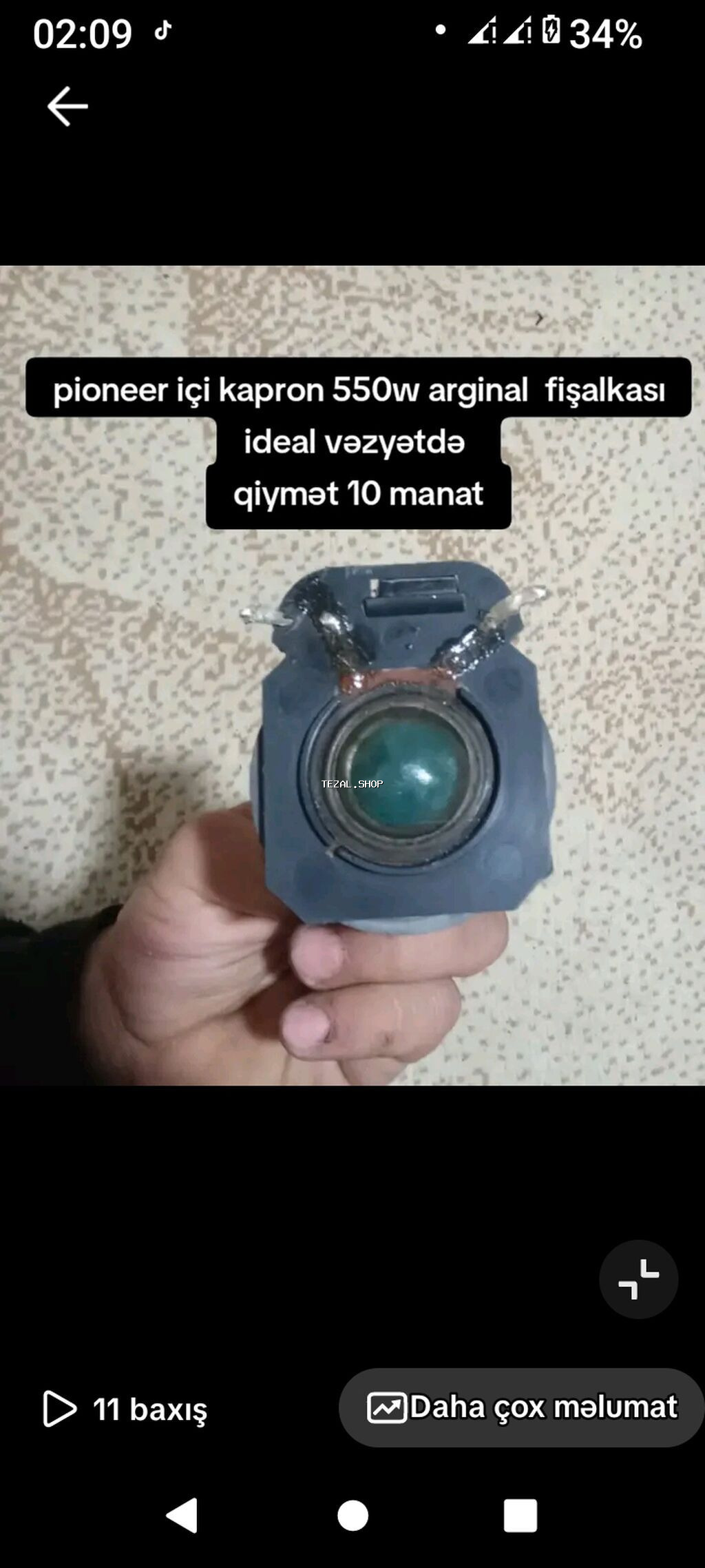 Əla vəzyətdədi bezprablem işləkdi alan adama yoxluyacam götürəcək