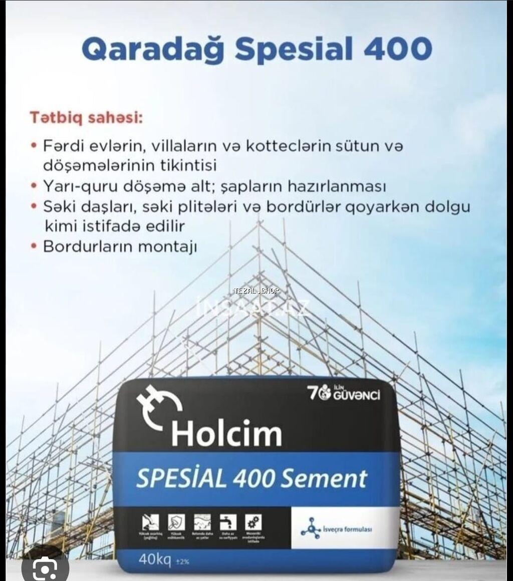 HOLCIM SEMENT VE KAFEL YAPISDIRICILARI. Holcim sement 300,400,500 - şəkil 2