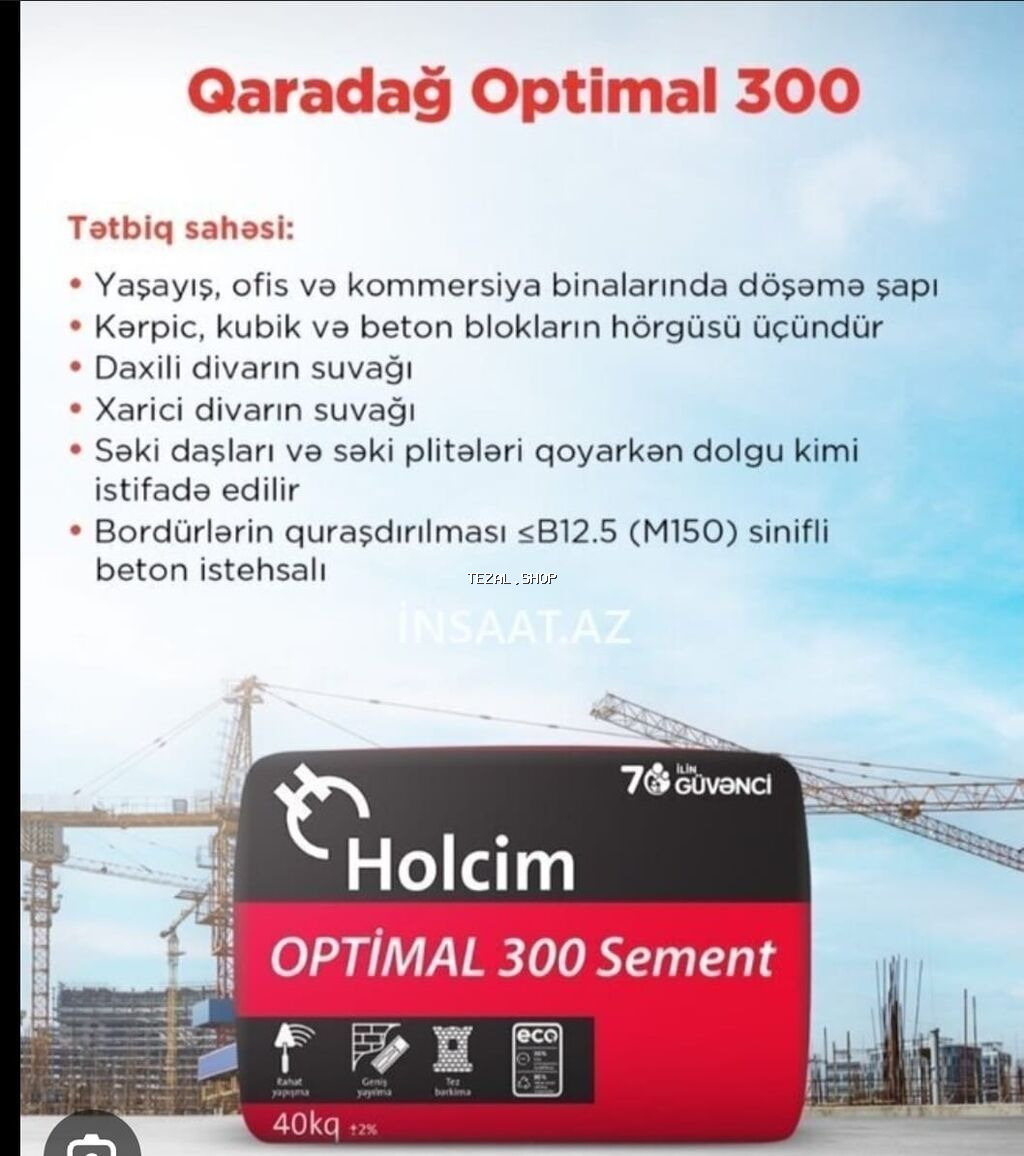 HOLCIM SEMENT VE KAFEL YAPISDIRICILARI. Holcim sement 300,400,500 - şəkil 3