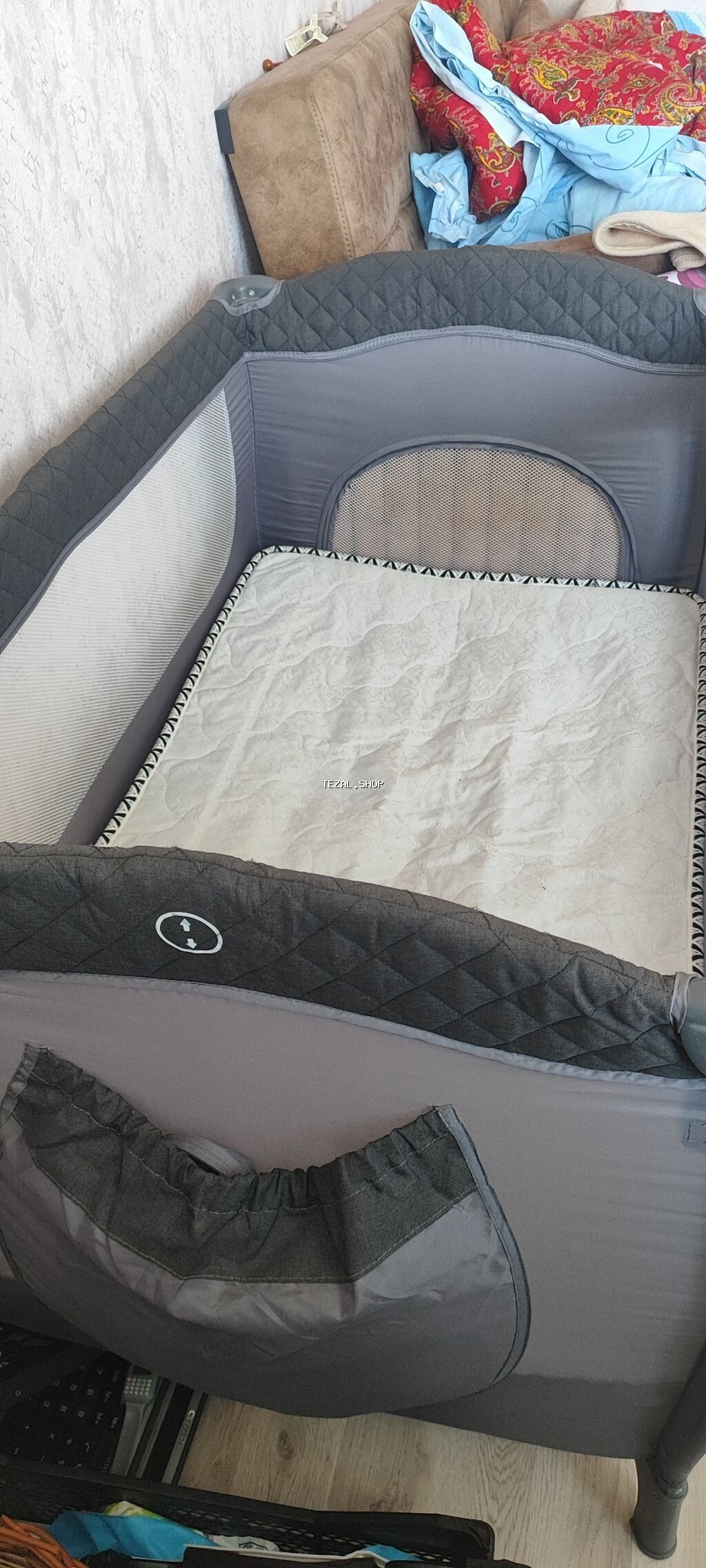 Oğlan və qız üçün, İşlənmiş, Dördbucaq, Beşik, Dəstsiz, Matras ilə, Yellənmə mexanizmsiz - şəkil 3