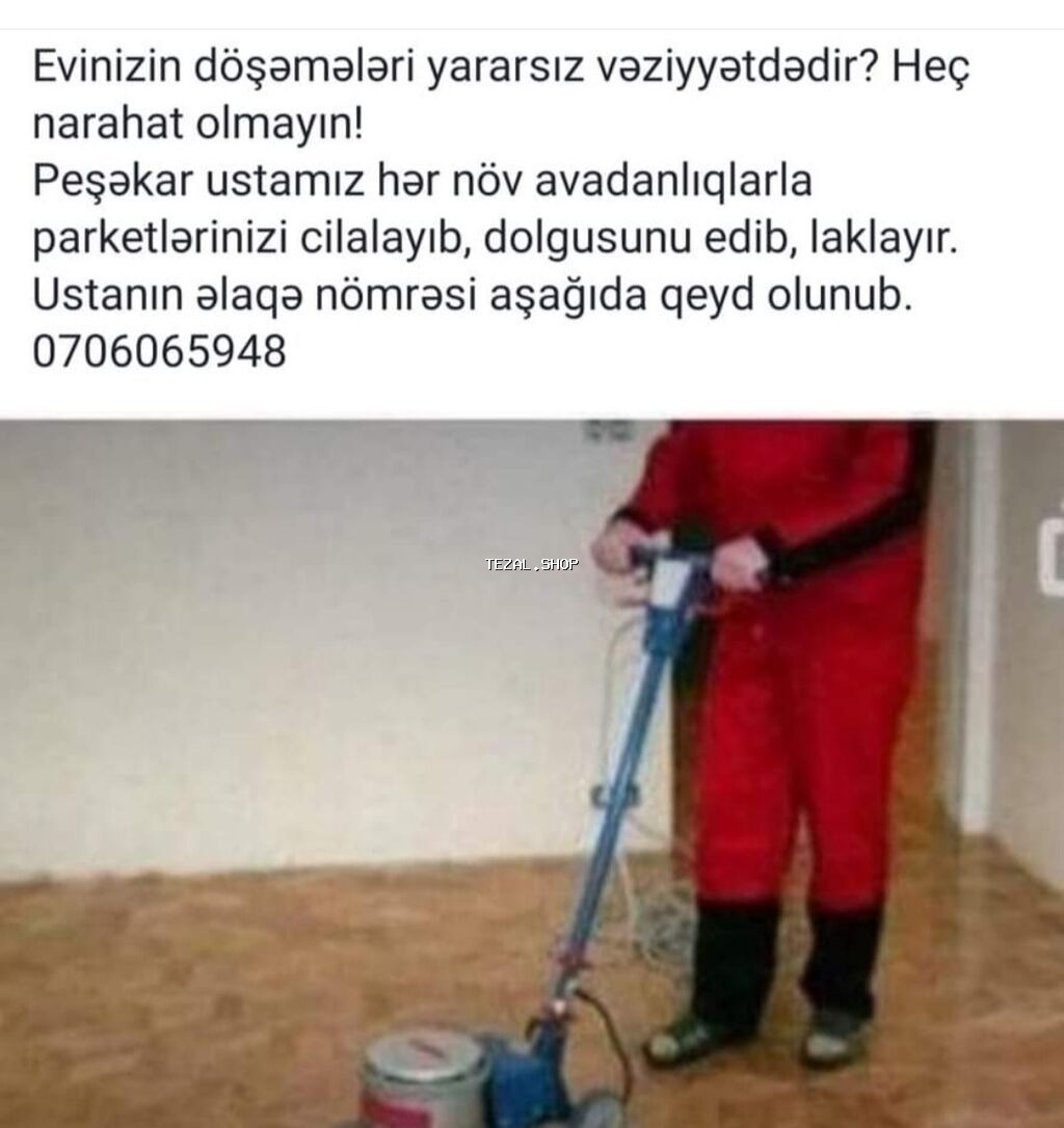 Pol parket slifovka ustasi elisine soz yoxdur