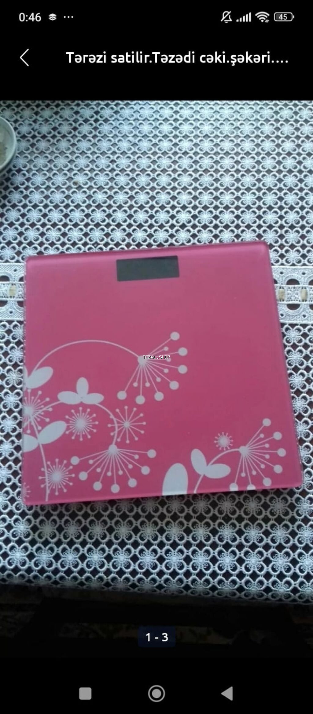 Tərəzi satilir cəki ucun