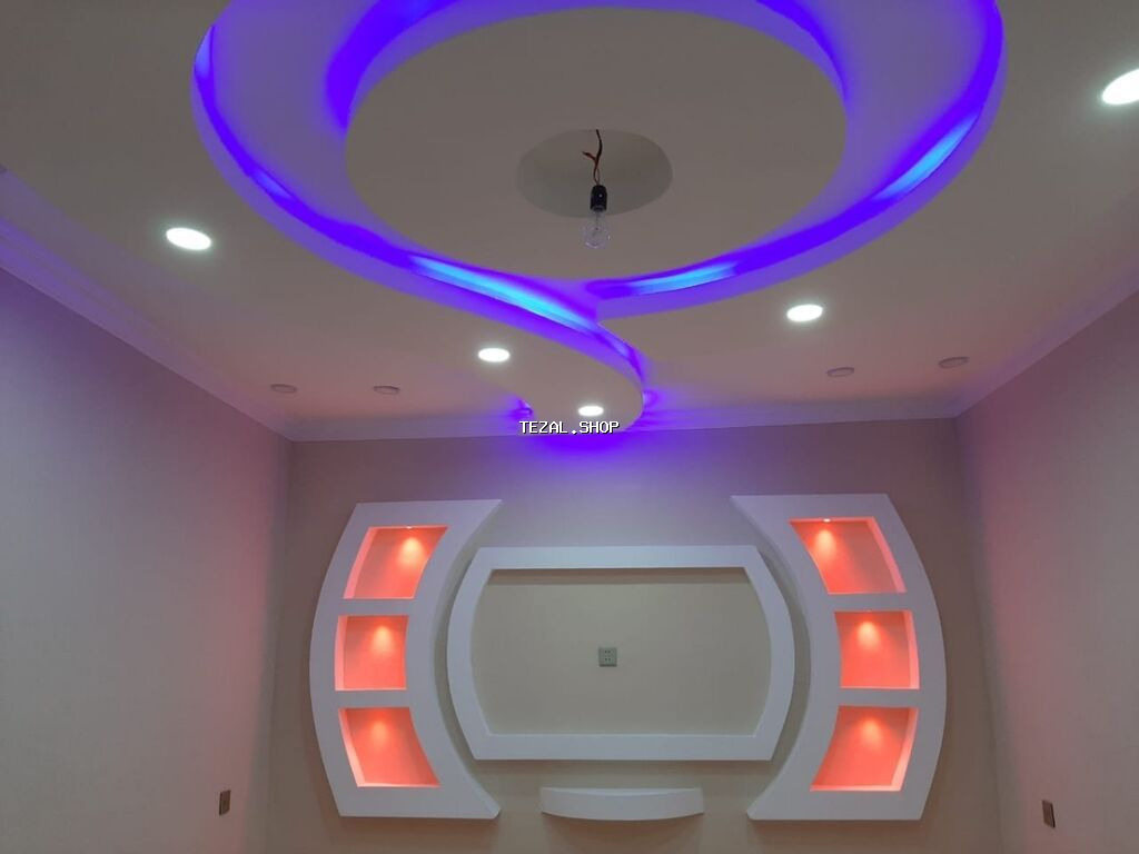 Alçıpan fiqur işleri görürük düz tavanıTvstent,Fiqurlu tavan,Ara - şəkil 4