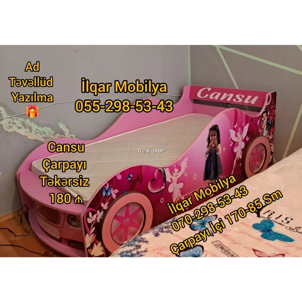 Yeni, Sifariş ilə, Maşın-çarpayı, Matrassız, Siyirməsiz