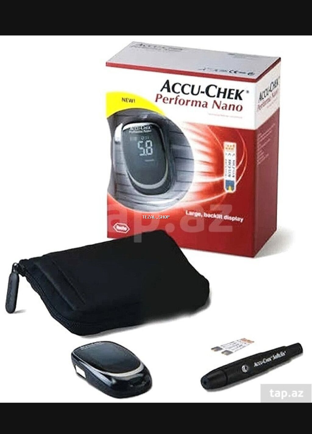 Şəkər ölçən cihaz "Accu-Chek Performa Nano". Təzədir. Глюкометр