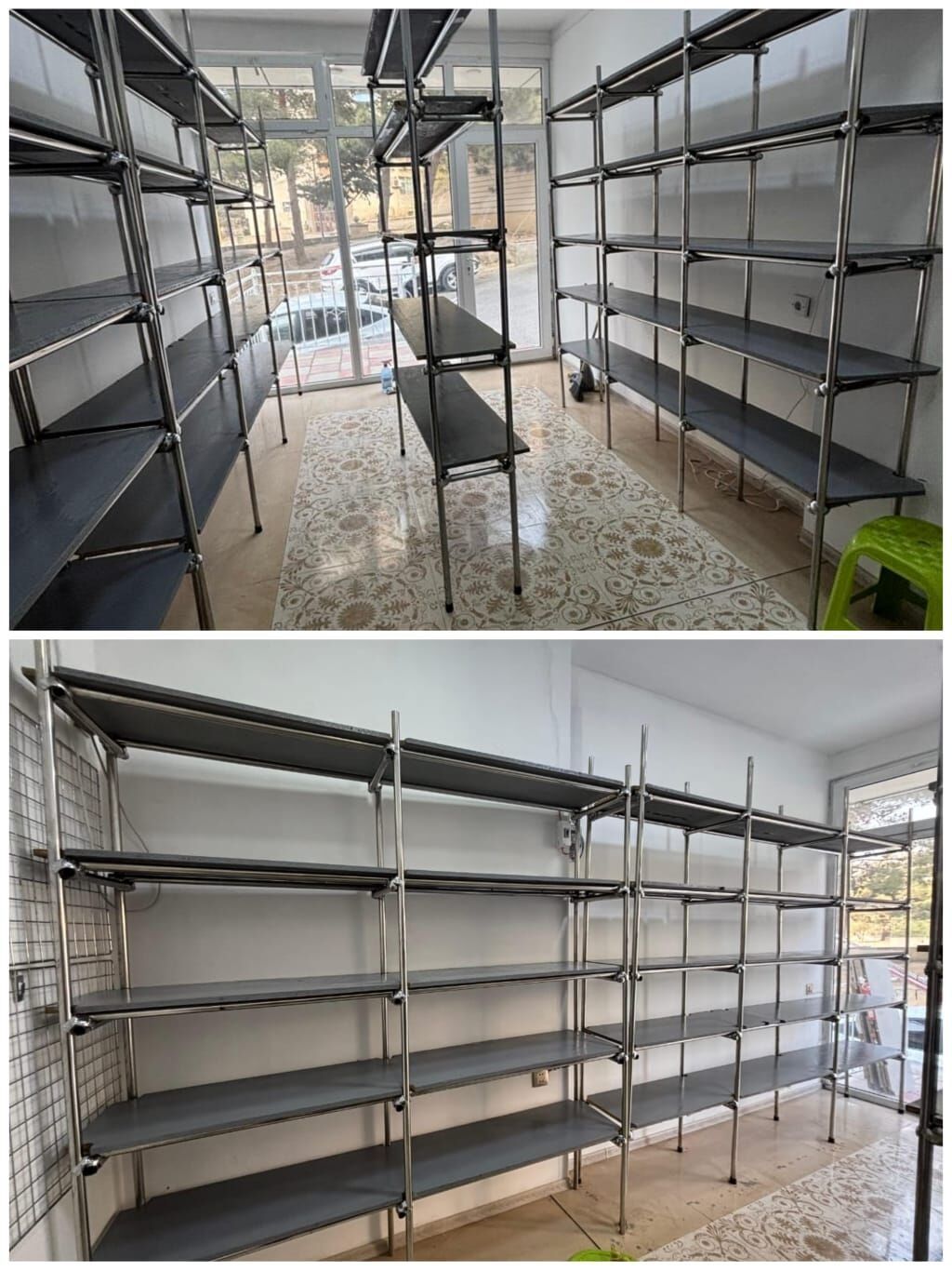 Nure vitrini – mağaza və anbarlar üçün vitrın polkalar (vitrin