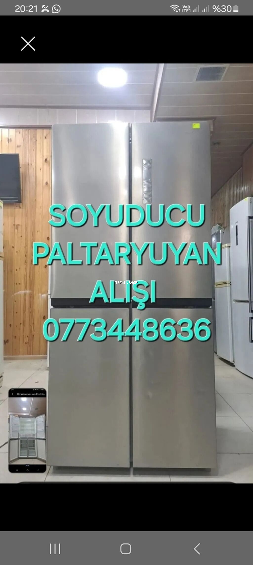 Soyuducu ve paltar yuyan alışı satşı etraflı şekilerin prablemlerini