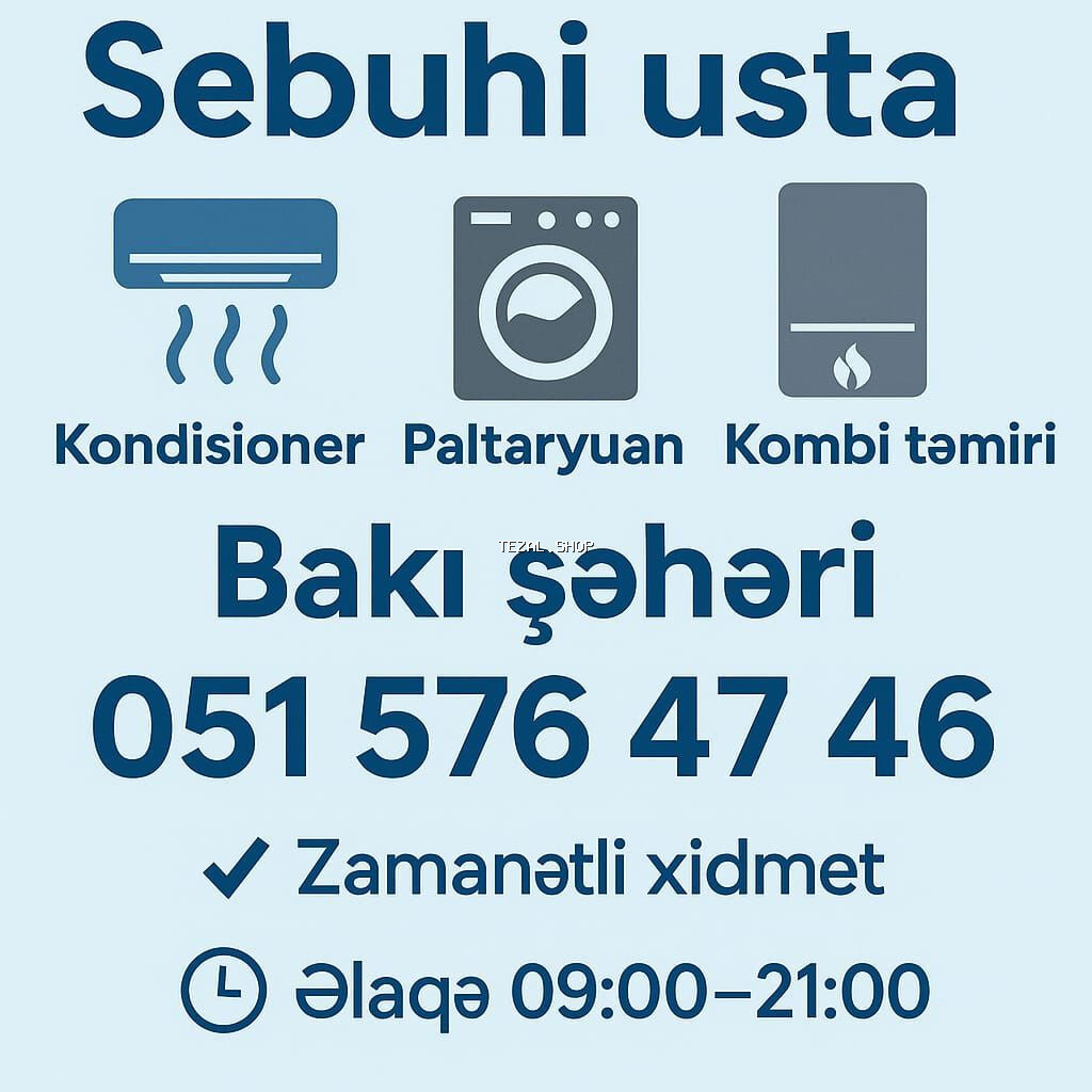 Konbi,kancisaner,paltar yuyan,soyuducu temiri yuyulmasi temiri