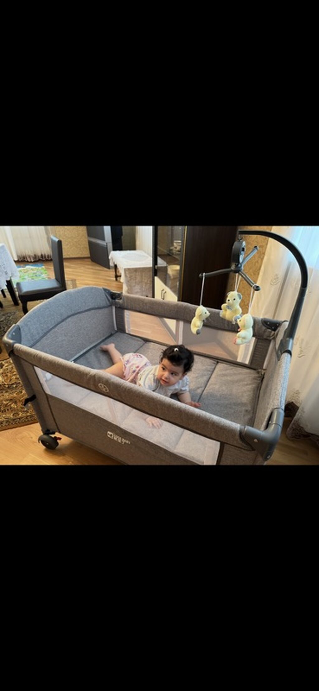 Uşaq üçün portativ çarpayı/oyun maneyi - Material: yumşaq toxumalı