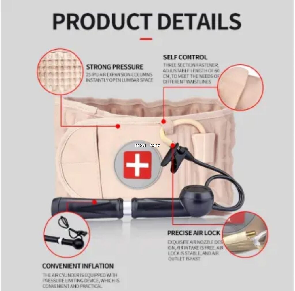 Qrija əleyhinə şişmə bel kəməri bel dartma cihazı aşağı ətraf