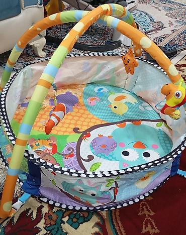 Rəngarəng körpə oyun xalçası və mini oyun boksu - Dairəvi formada - şəkil 3