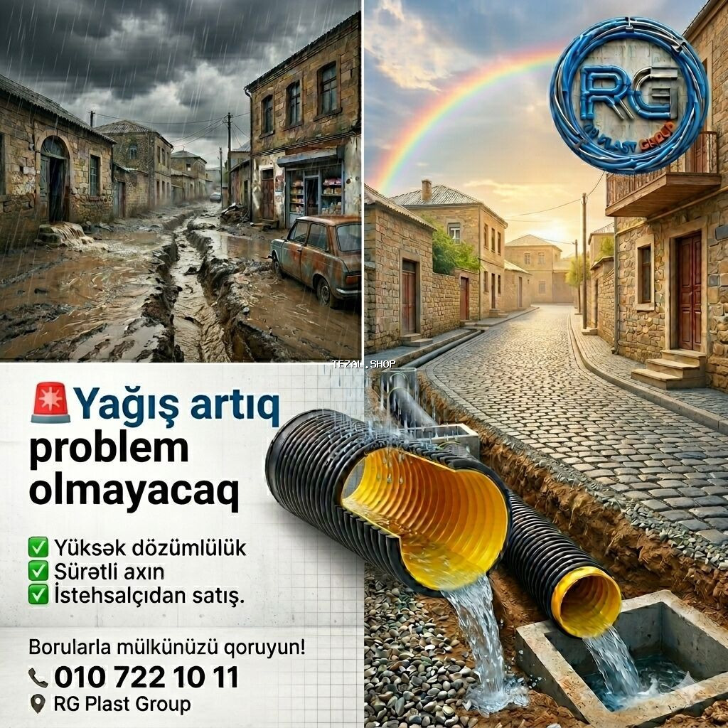 Kanalizasiya borusu, Qofralı, Plastik, 2 mm, Yeni