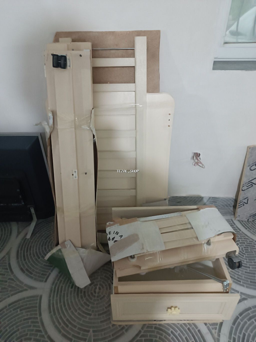 Oğlan və qız üçün, İşlənmiş, Dördbucaq, Beşik, Matras ilə, Yellənmə mexanizm ilə - şəkil 2