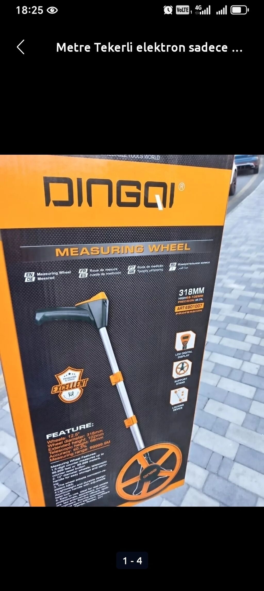 Tekerli metre elektron ve sadesi var 2 si de 10000 metre ölçür