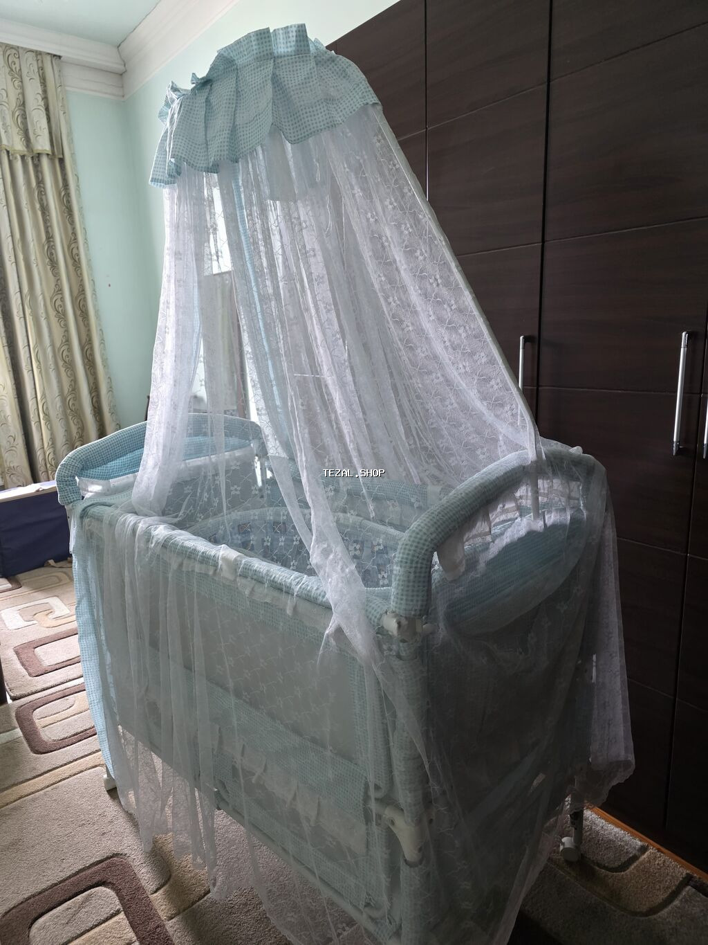 Oğlan və qız üçün, İşlənmiş, Dördbucaq, Beşik, Matrassız - şəkil 2