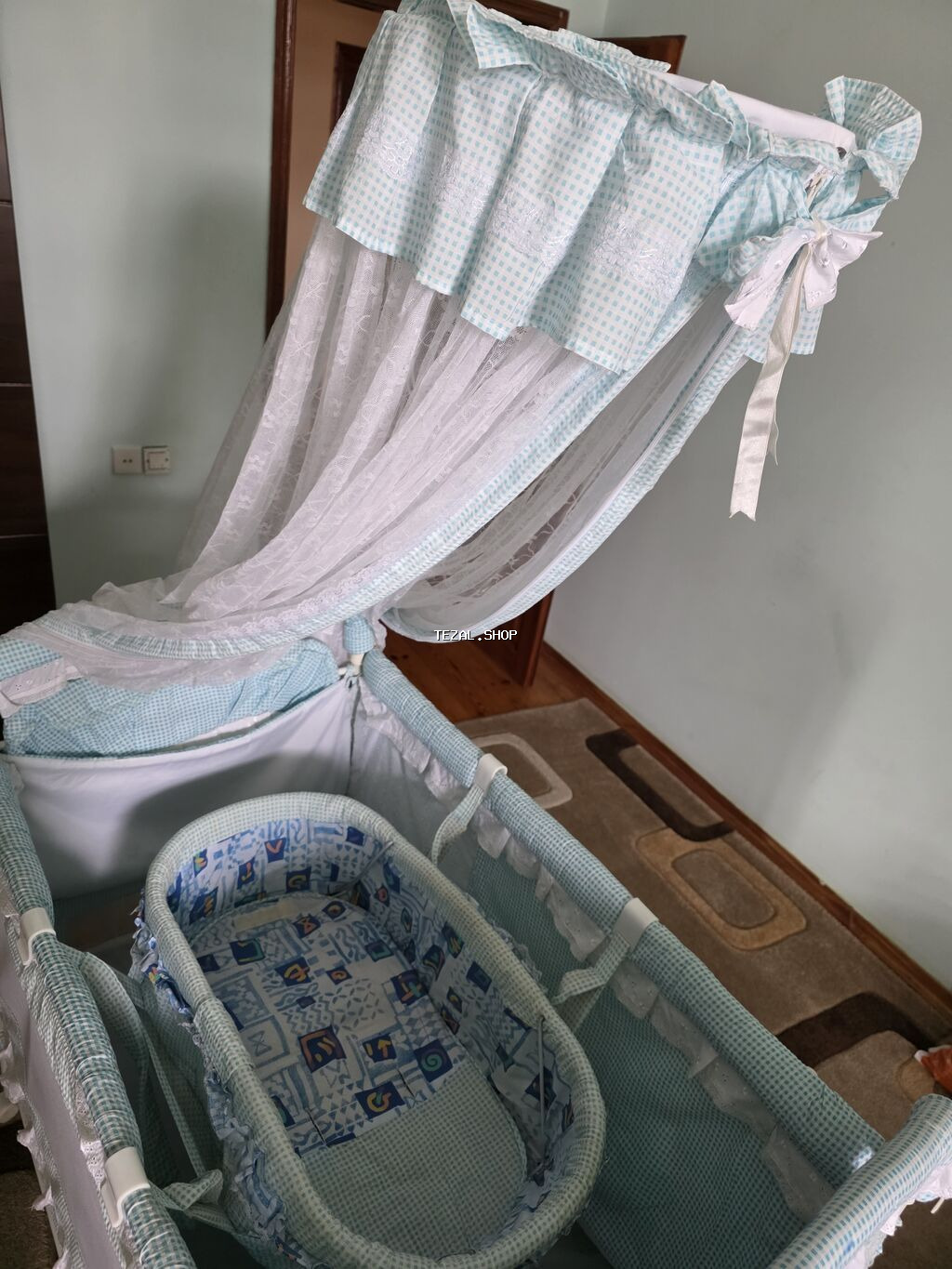 Oğlan və qız üçün, İşlənmiş, Dördbucaq, Beşik, Matrassız - şəkil 3