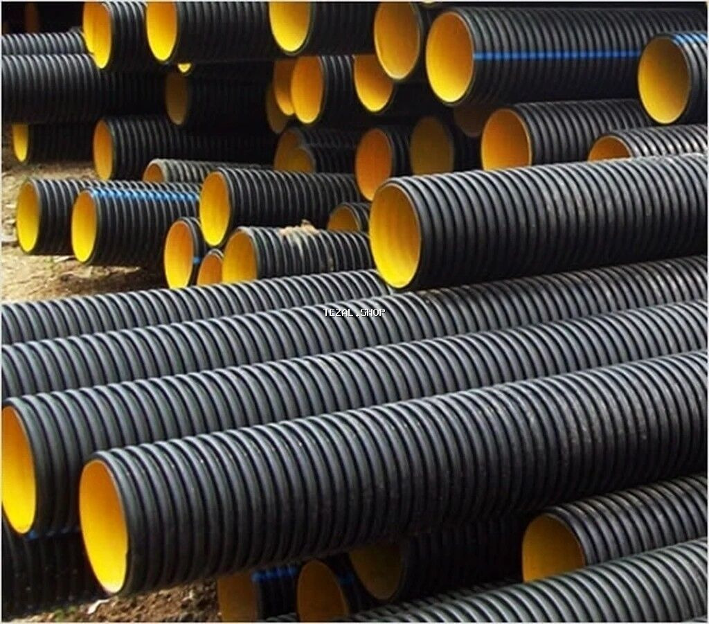 Kanalizasiya borusu, Qofralı, Plastik, 1000 mm, Yeni - şəkil 3