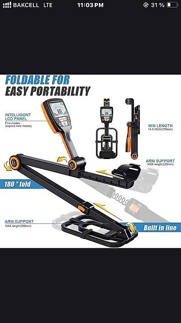 ŞOK ENDİRİM BU QİYMƏTƏ YALNIZ BİZDƏDİR Складной металлодетектор - şəkil 2