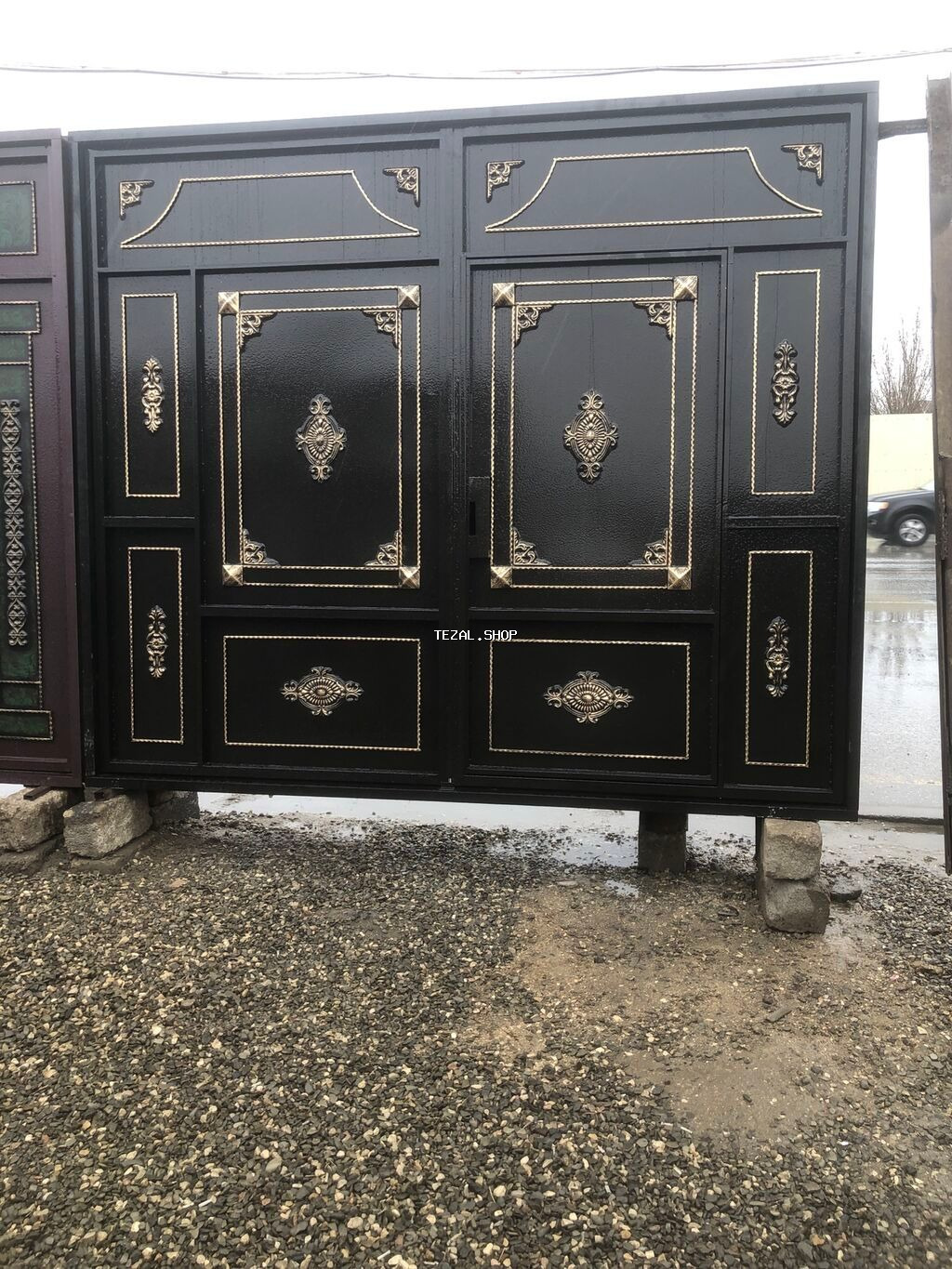 Yeni Həyət darvazası, 3 m, Mexaniki, Qapı ilə, rəng - Ağ, Kredit yoxdur, Ödənişli quraşdırma, Ödənişli çatdırılma, Rayonlara çatdırılma - şəkil 3