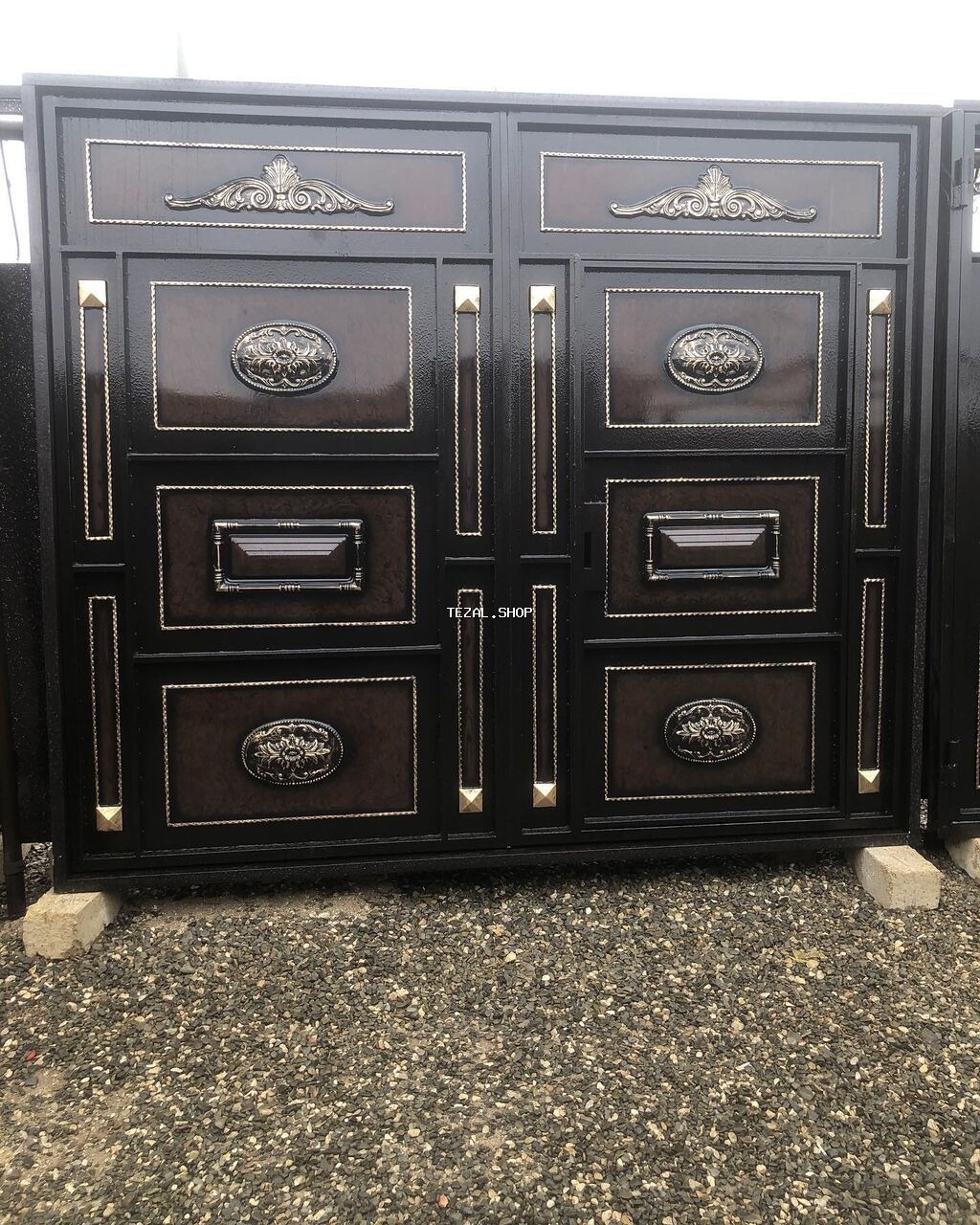 Yeni Həyət darvazası, 3 m, Mexaniki, Qapı ilə, rəng - Ağ, Kredit yoxdur, Ödənişli quraşdırma, Ödənişli çatdırılma, Rayonlara çatdırılma - şəkil 4