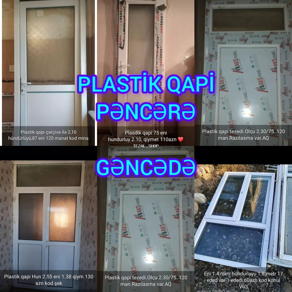 Qapilar pəncərələr plasdik şekillerde qiymətlər məlumatlar unvan qeyd