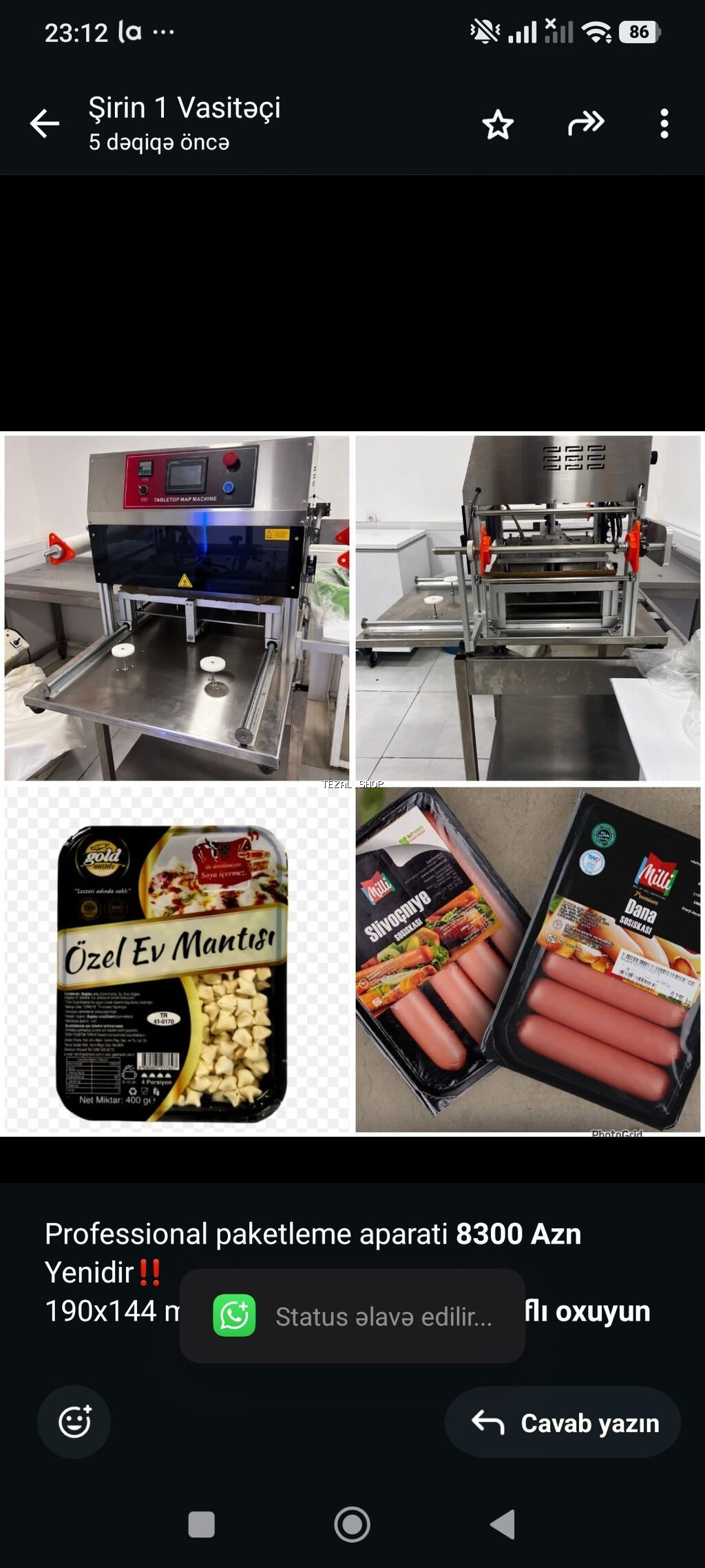 Professional paketleme aparati *8300 Azn* Yenidir‼️ 190x144 mm