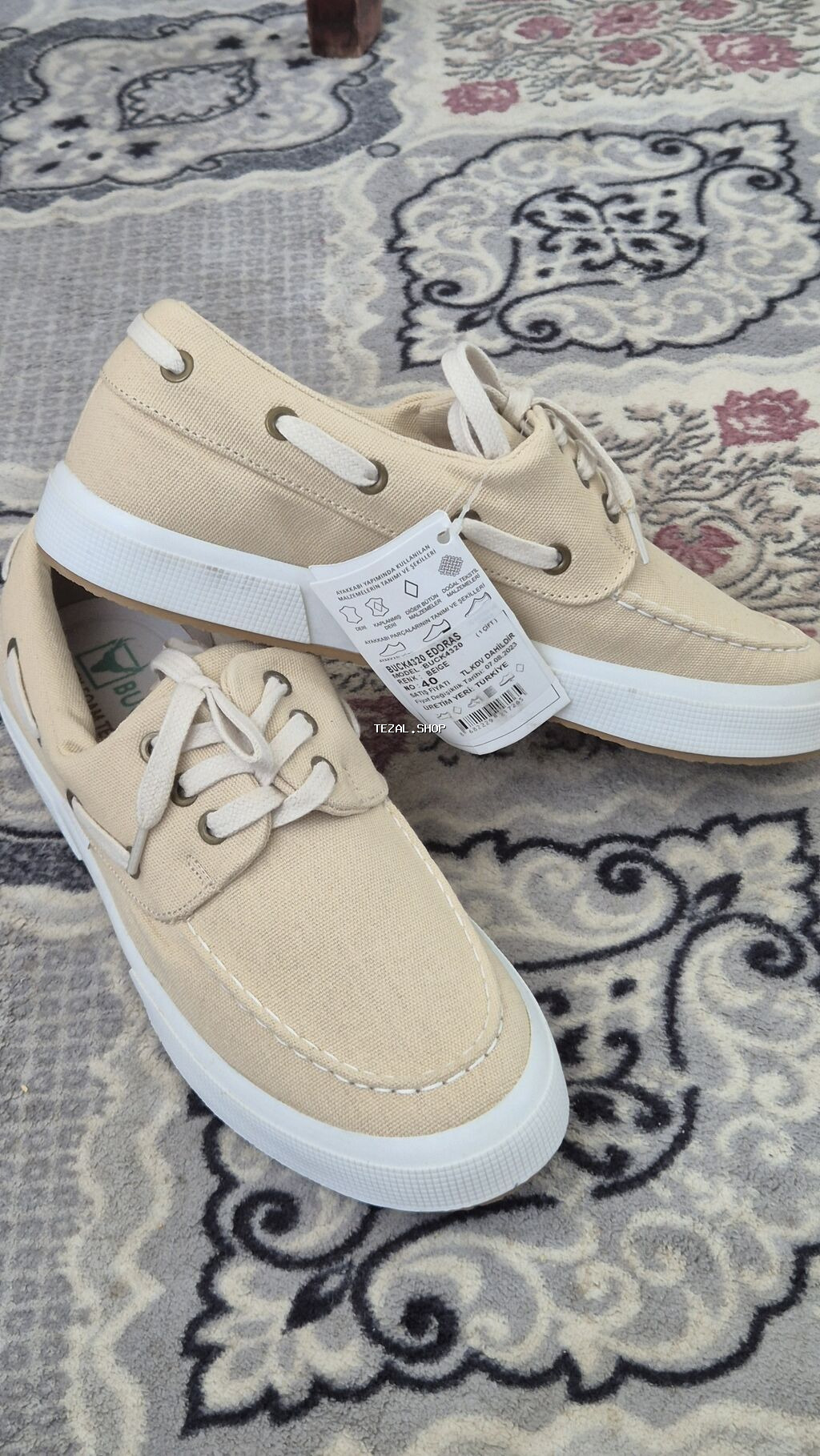 Ortopedik temiz ketan Buckhead EDORAS kişi mokasin - Rəng: bej - Ölçü - şəkil 2