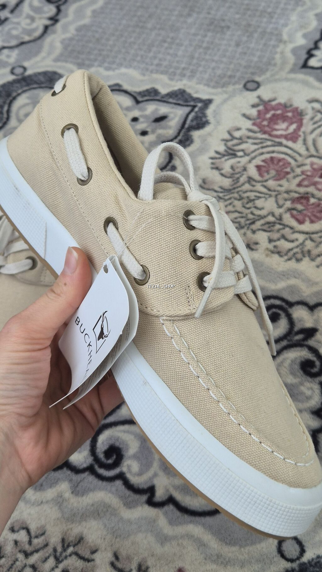 Ortopedik temiz ketan Buckhead EDORAS kişi mokasin - Rəng: bej - Ölçü - şəkil 3