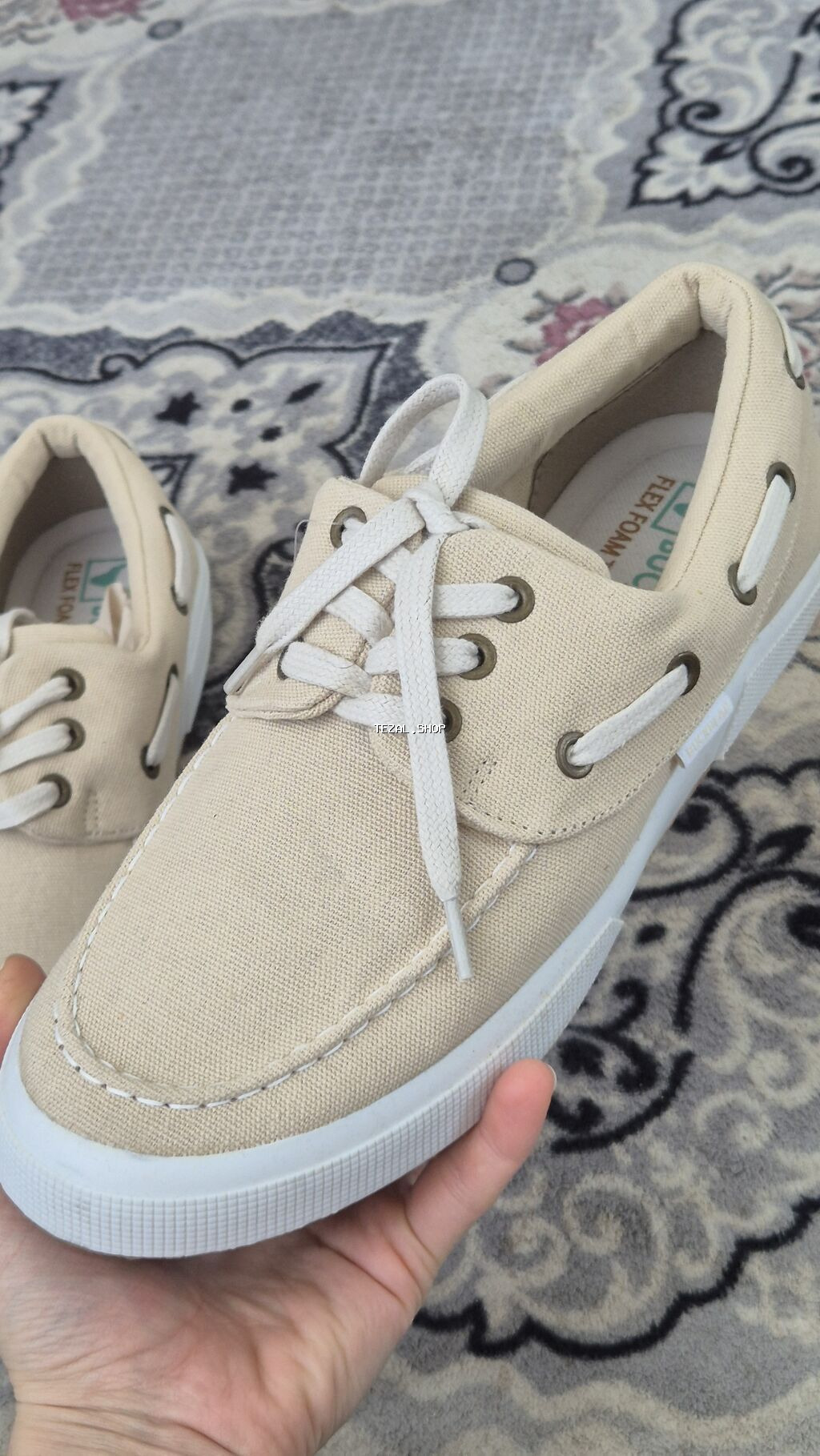 Ortopedik temiz ketan Buckhead EDORAS kişi mokasin - Rəng: bej - Ölçü - şəkil 4