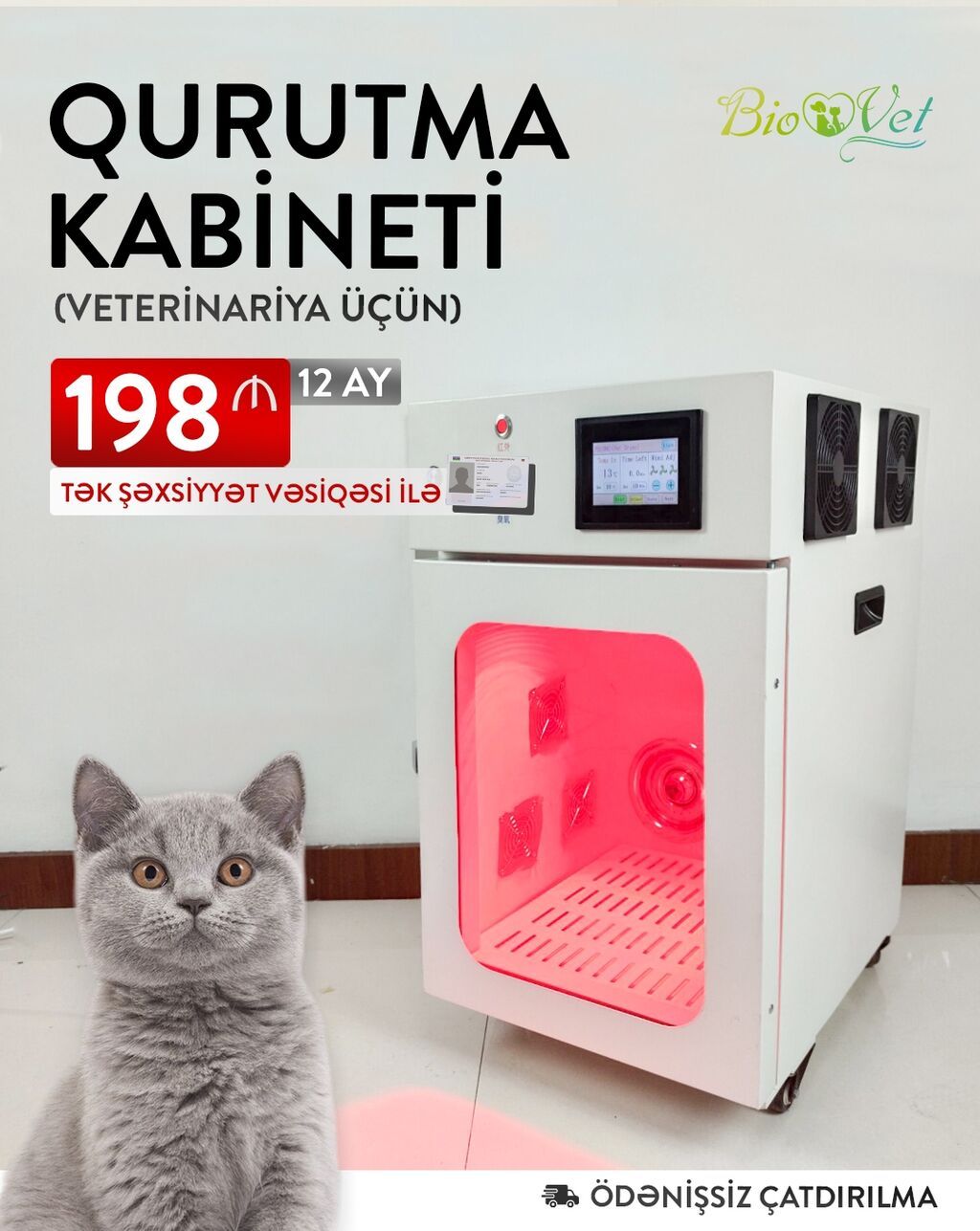 Məhsul: Qurutma kabineti (baytarlıq üçün) - Heyvanların (pişik, it və