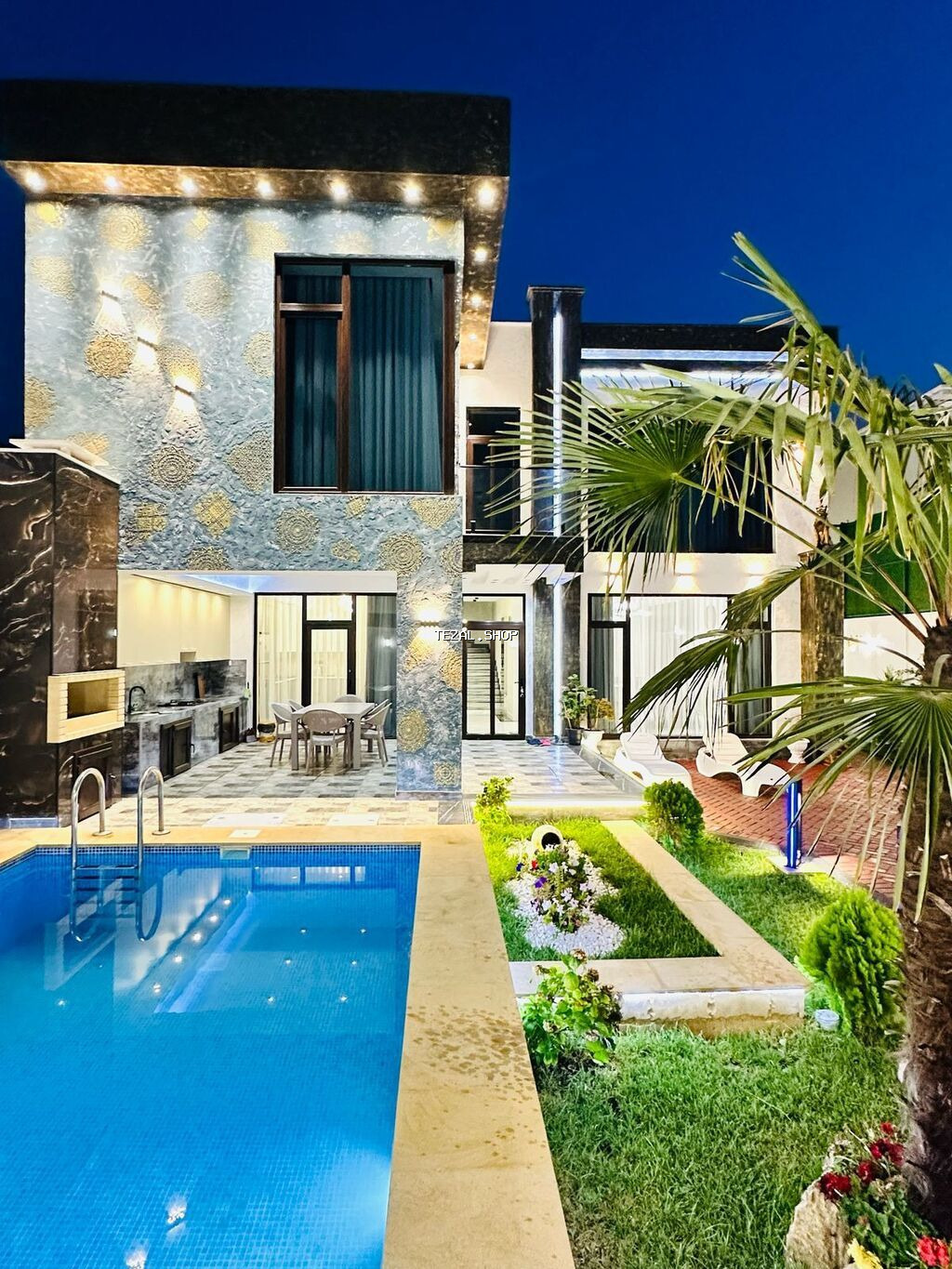 120 kv. m, 4 otaqlı, Hovuzlu, Kombi, Qaz, İşıq - şəkil 2