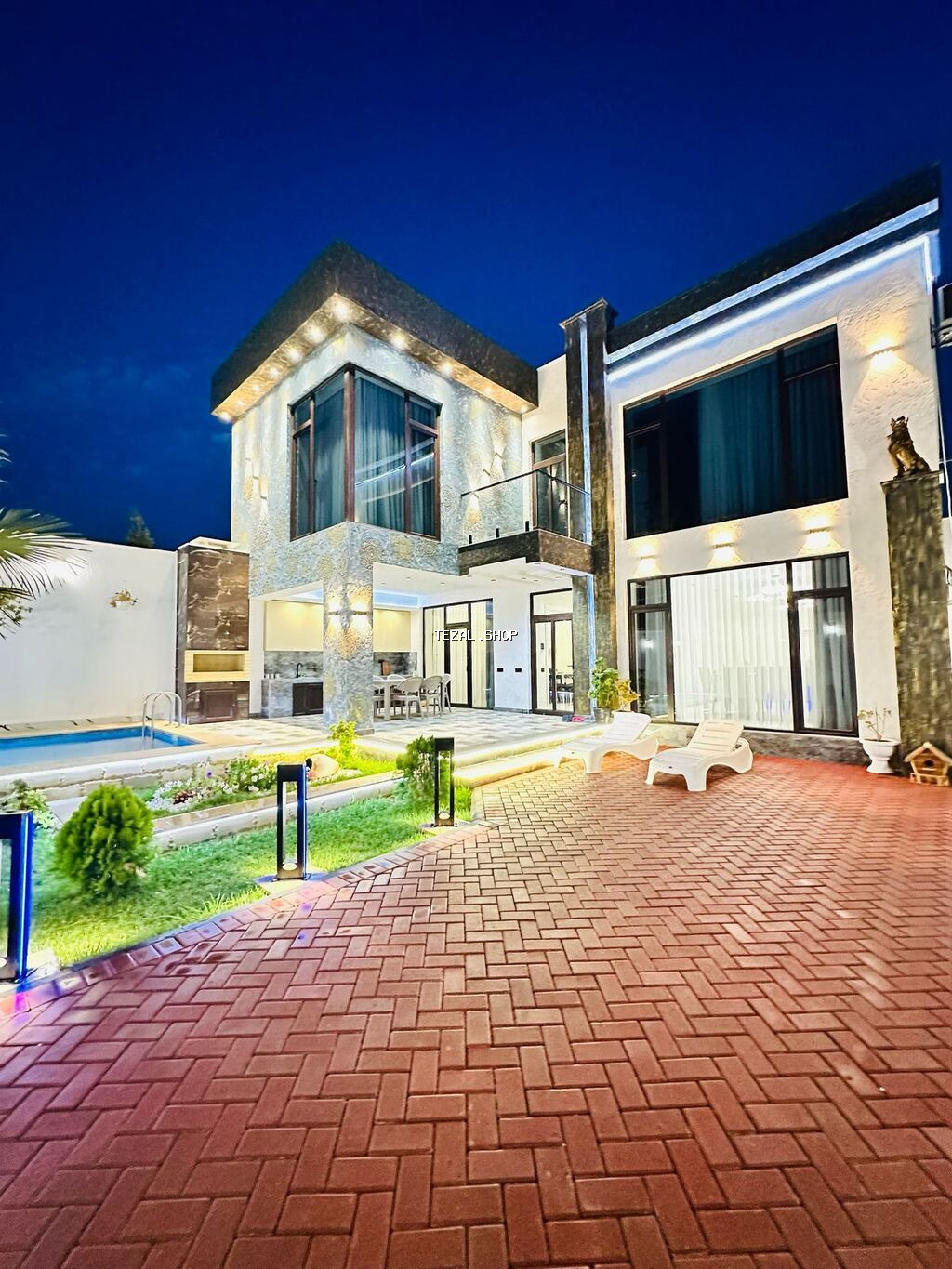 120 kv. m, 4 otaqlı, Hovuzlu, Kombi, Qaz, İşıq - şəkil 3