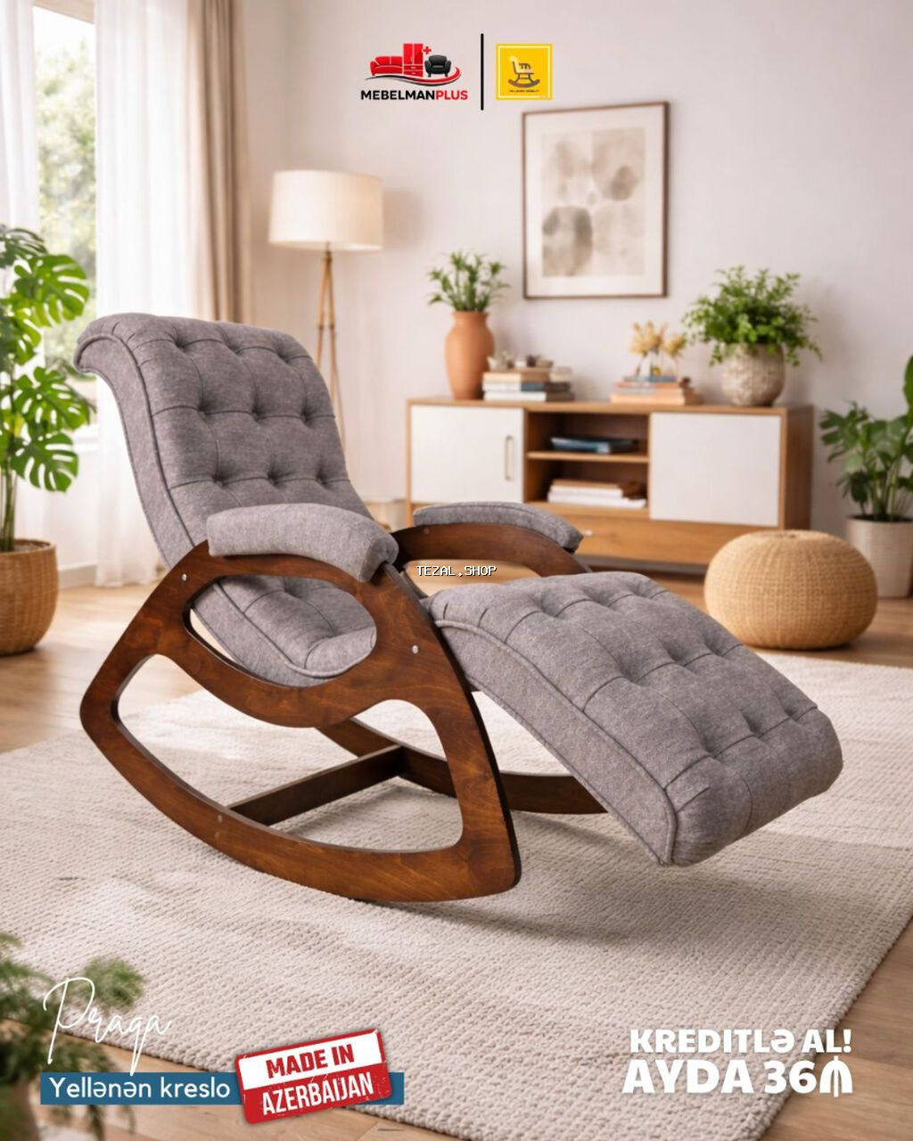 Yeni, Kreslo-kaçalka, Parça, Kredit var, Şəhərdaxili pulsuz çatdırılma