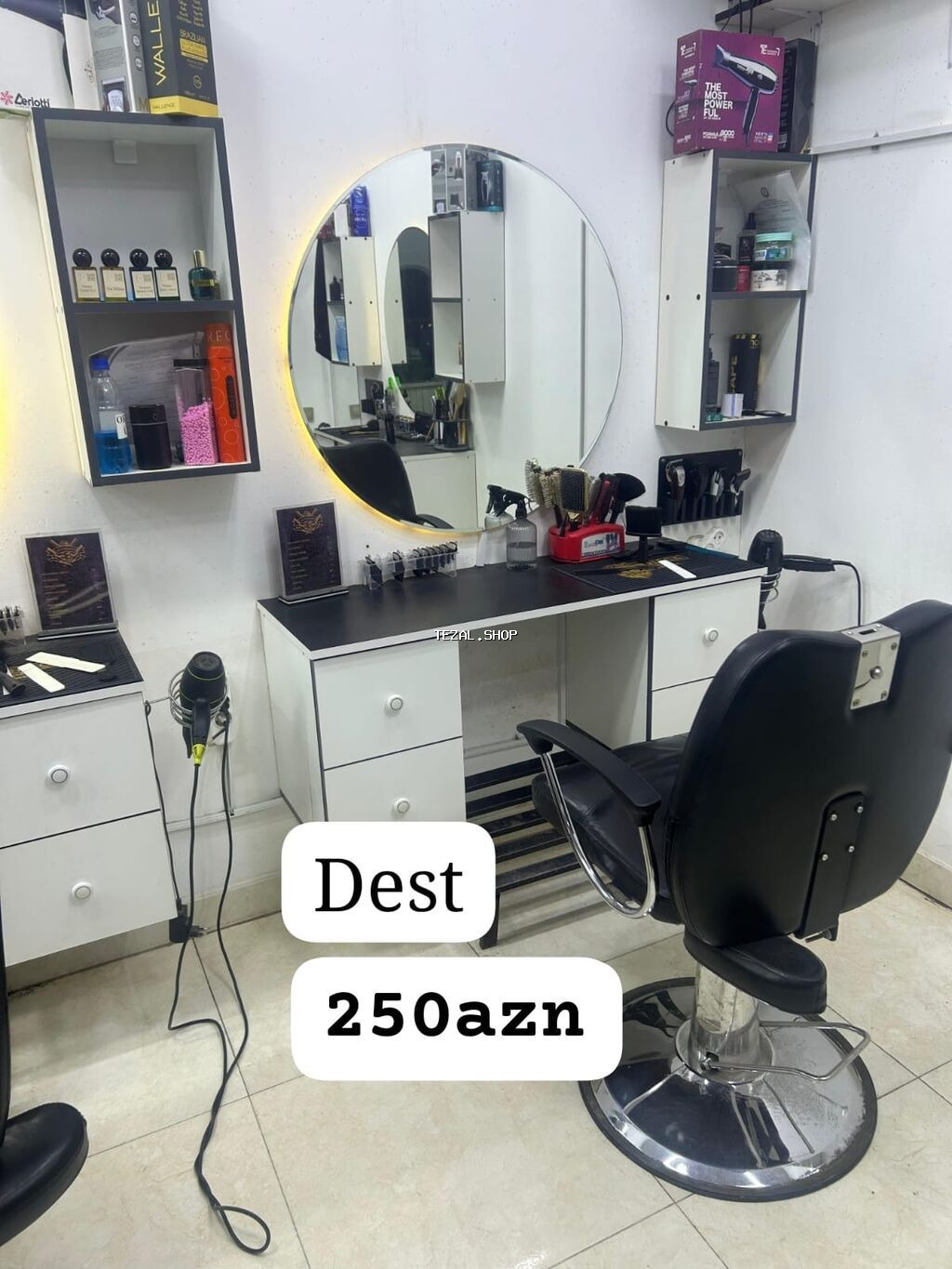 *Salon mebelleri dest :guzgu led isikla altindaki skaf 2yanindaki