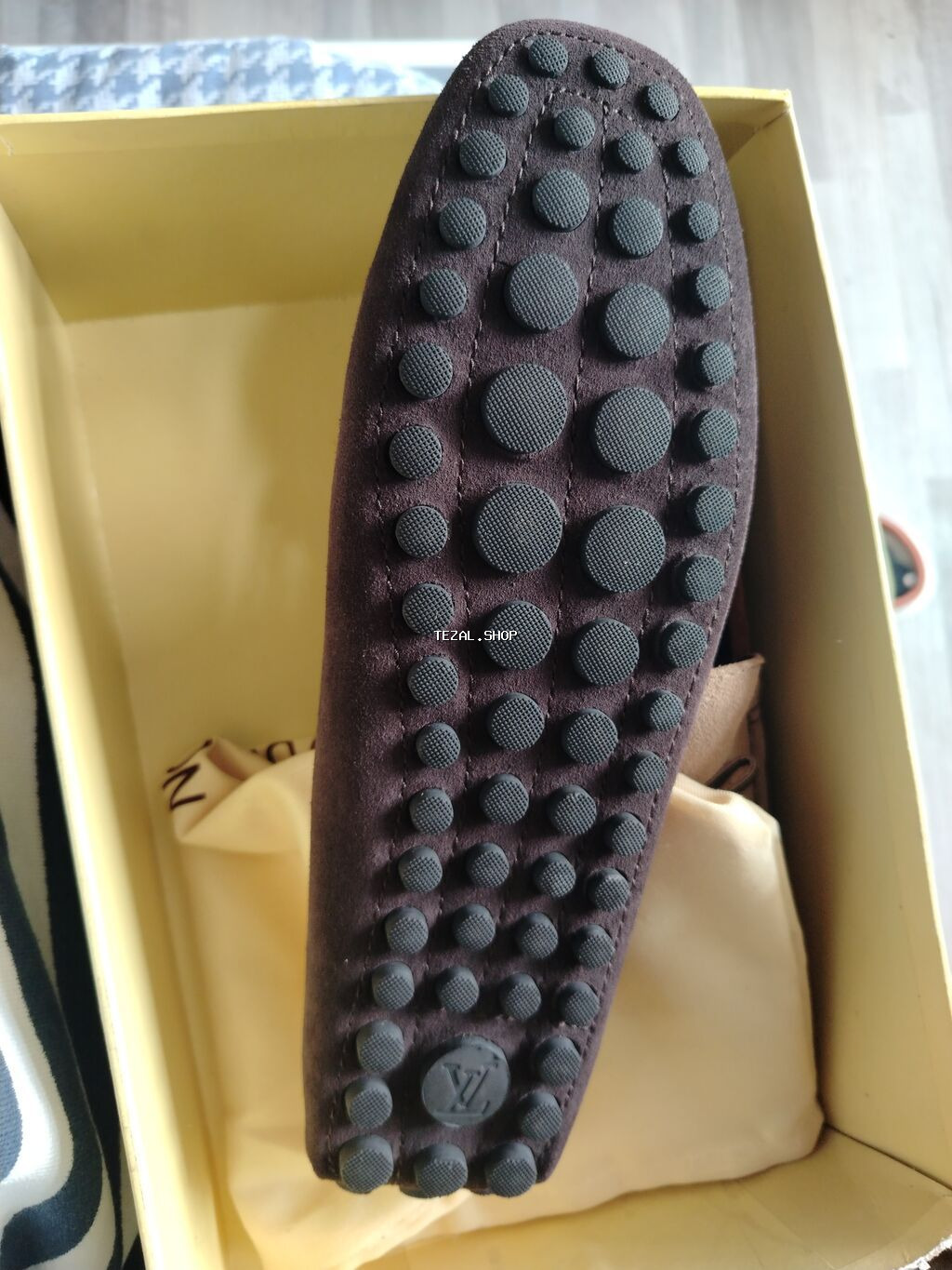 Kişi mokasinləri – süet material, iki rəngli dizayn (bej üst hissə - şəkil 2