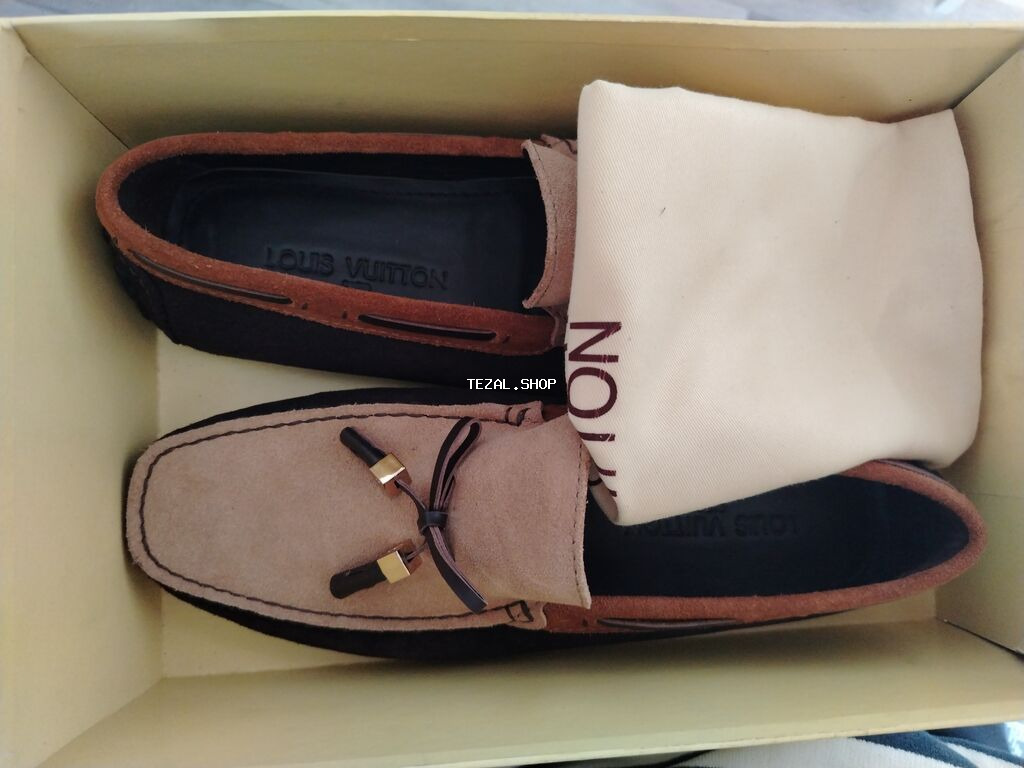 Kişi mokasinləri – süet material, iki rəngli dizayn (bej üst hissə - şəkil 3