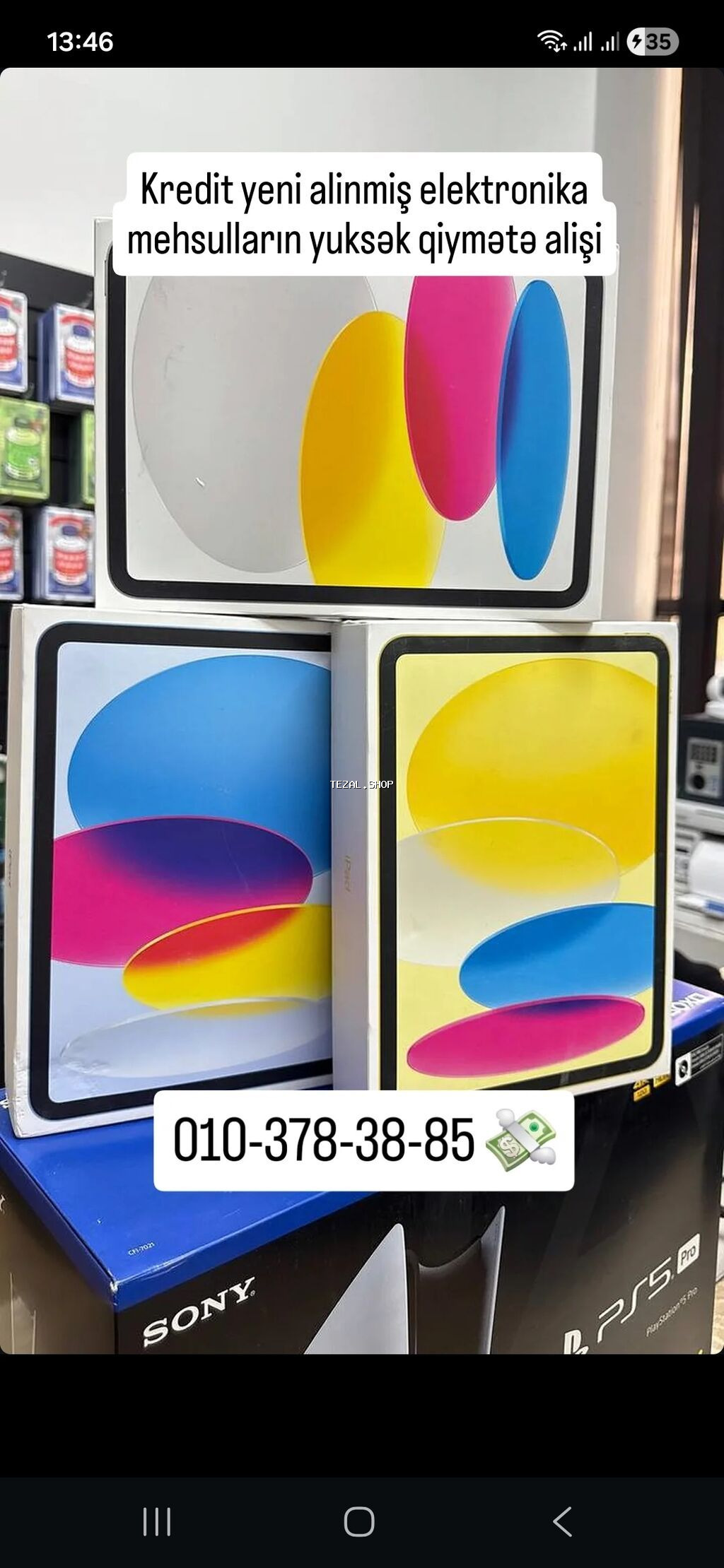 Kredit Elektronika Mehsulların Yüksək Qiymətə Alişi