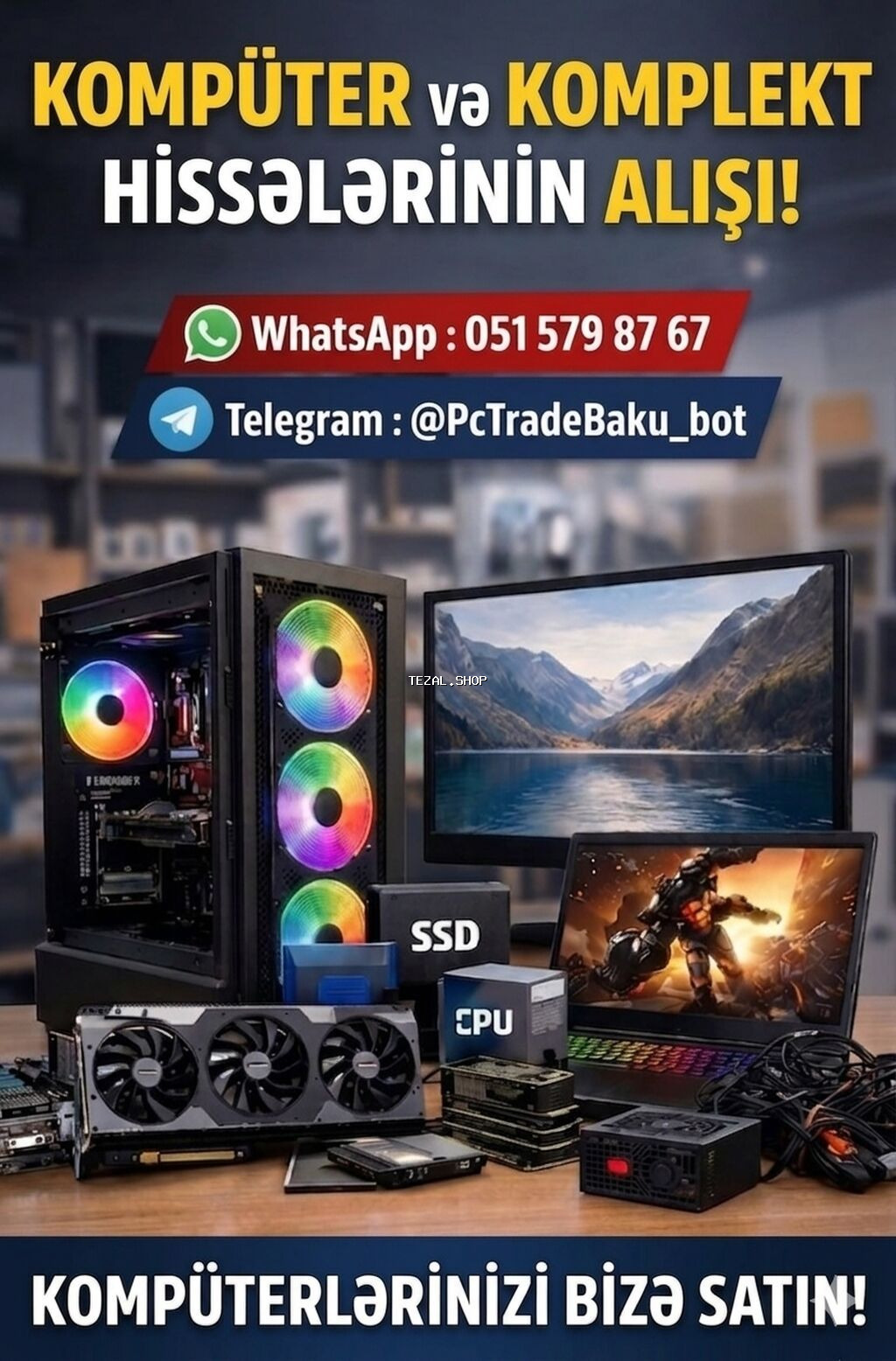 Xidmət: Kompüter və komplekt hissələrin alınması – Stolüstü PC